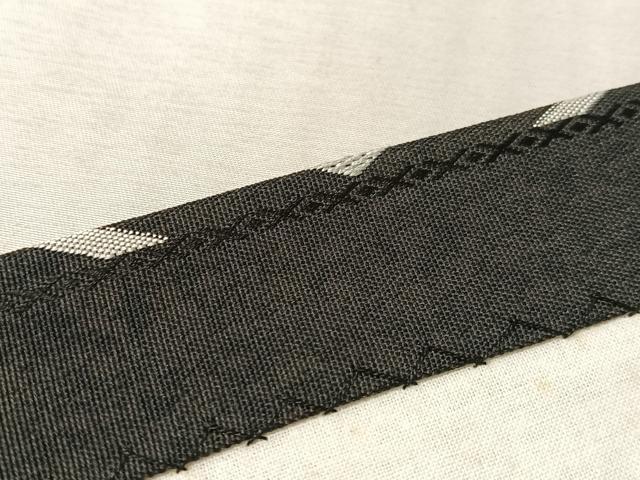 平和屋着物●西陣 織楽浅野 九寸開き名古屋帯 菱文 黒地 銀糸 正絹 逸品 CABM3132vp
