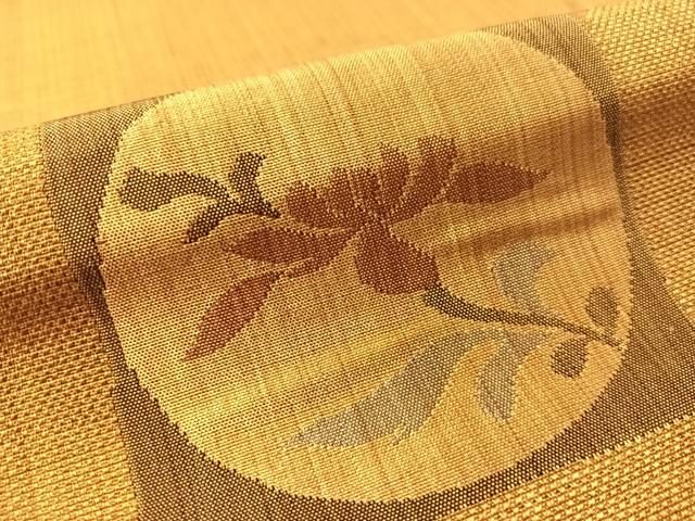 平和屋着物●九寸開き名古屋帯 色紙花丸文 正絹 逸品 CABM3148vp
