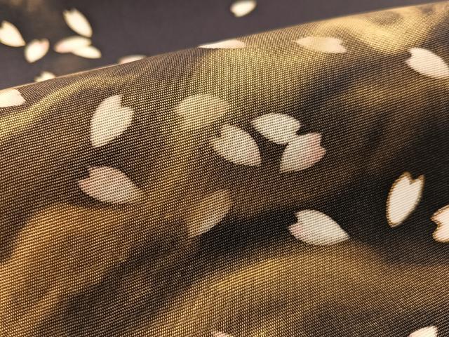 平和屋着物●塩瀬 九寸名古屋帯 松明 舞桜 金彩 正絹 逸品 CABM3174vp