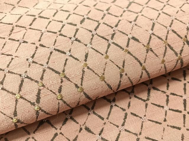 平和屋着物●中国三大刺繍 相良刺繍 全通柄 九寸名古屋帯 紬地 幾何学文様 金糸 正絹 逸品 CABM3175vp