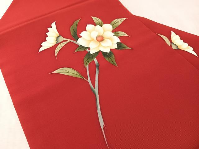 平和屋着物●塩瀬 九寸名古屋帯 手描き 枝花文 金彩 正絹 逸品 CABM3179vp