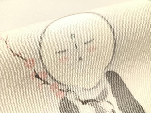 平和屋着物●九寸名古屋帯 作家物 手描き 地蔵 正絹 逸品 CABM3182vp