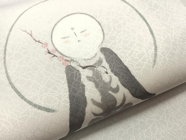 平和屋着物●九寸名古屋帯 作家物 手描き 地蔵 正絹 逸品 CABM3182vp