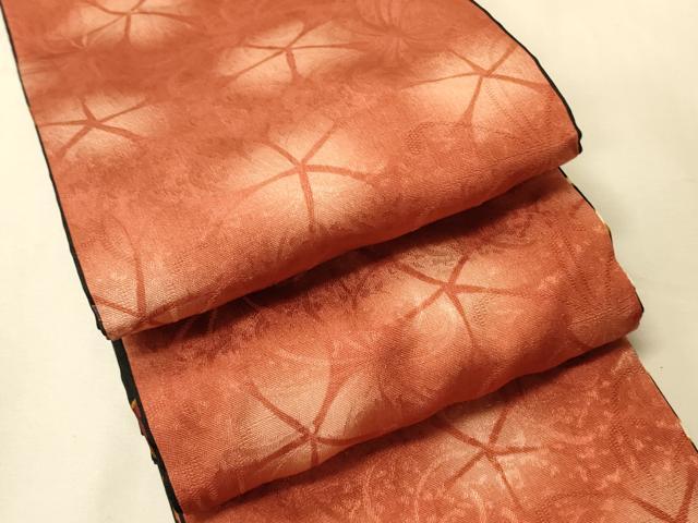 平和屋着物●H・L(アッシュエル) HENRI-LUC CHAPUIS 両面 半幅帯 乱菊 黒地 CABM3238ak