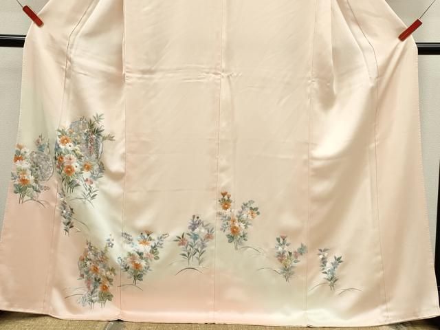 平和屋着物●訪問着 総刺繍 草花文 暈し染め 正絹 逸品 CABM3512ze