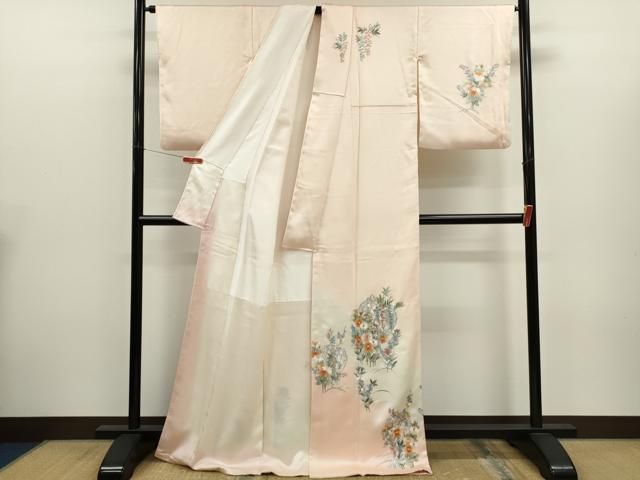 平和屋着物●訪問着 総刺繍 草花文 暈し染め 正絹 逸品 CABM3512ze