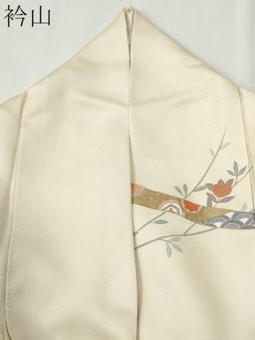 平和屋着物●十日町友禅作家 岡村蒼風 訪問着 駒刺繍 鬘帯籬草花文 暈し染め 金彩 正絹 逸品 CABM3602yc