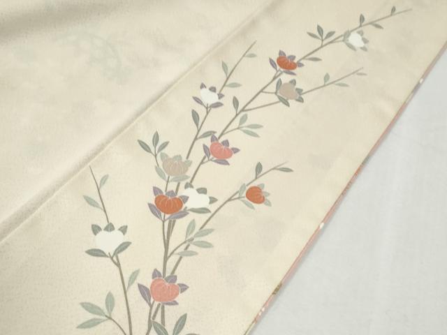 平和屋着物●十日町友禅作家 岡村蒼風 訪問着 駒刺繍 鬘帯籬草花文 暈し染め 金彩 正絹 逸品 CABM3602yc