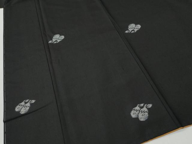 平和屋着物●上質な紬 成り物 黒地 正絹 逸品 未使用 CABM3614yc