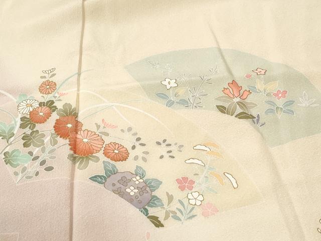 平和屋着物●訪問着 作家物 地紙短冊草花文 暈し染め 金彩 ロング丈 正絹 逸品 CABM3620yc
