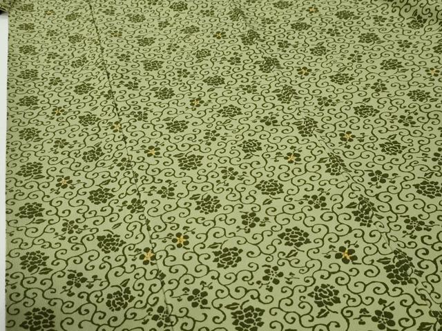 平和屋着物●上質な小紋 花唐草文 鬼しぼ縮緬 正絹 逸品 CABM3628yc