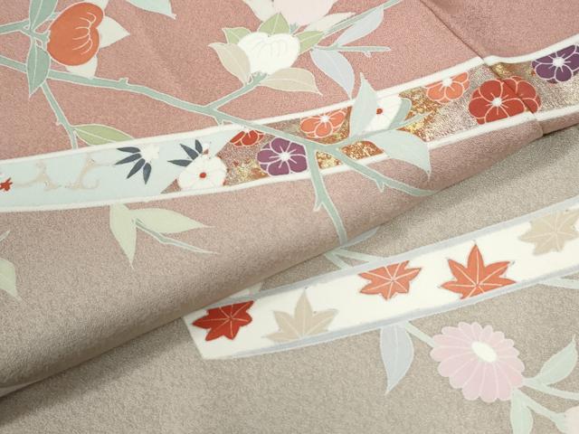 平和屋着物●訪問着 鬘帯橘吉祥花唐草文 暈し染め 金彩 正絹 逸品 CABM3632yc