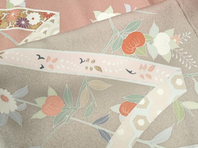 平和屋着物●訪問着 鬘帯橘吉祥花唐草文 暈し染め 金彩 正絹 逸品 CABM3632yc