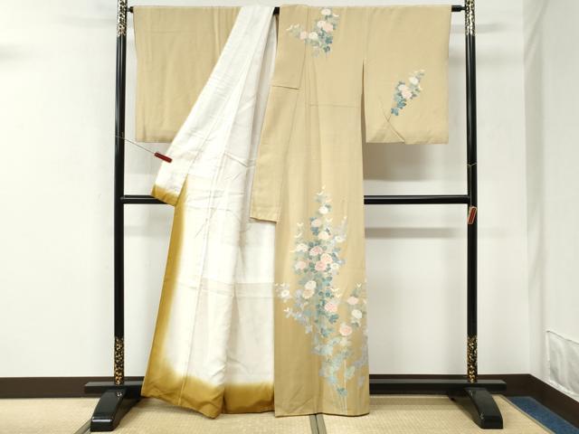 平和屋着物●訪問着 友禅 作家物 枝菊文 暈し染め 正絹 逸品 CABM3638yc