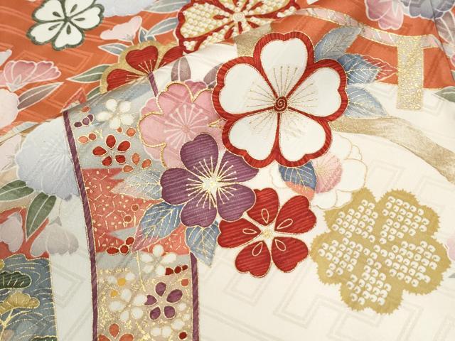 平和屋着物●豪華振袖 作家物 駒刺繍 短冊舞花文 金彩 正絹 逸品 CABM3648yc