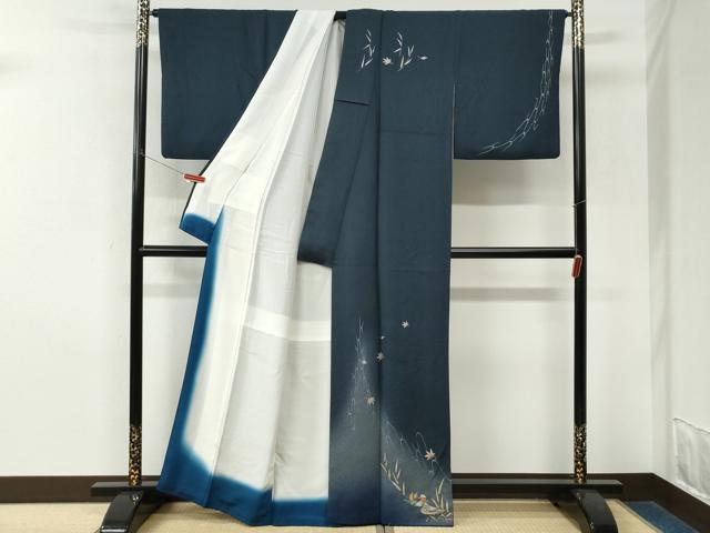 平和屋着物●訪問着 楓網目鴛鴦文 暈し染め 金彩 正絹 逸品 CABM3652yc