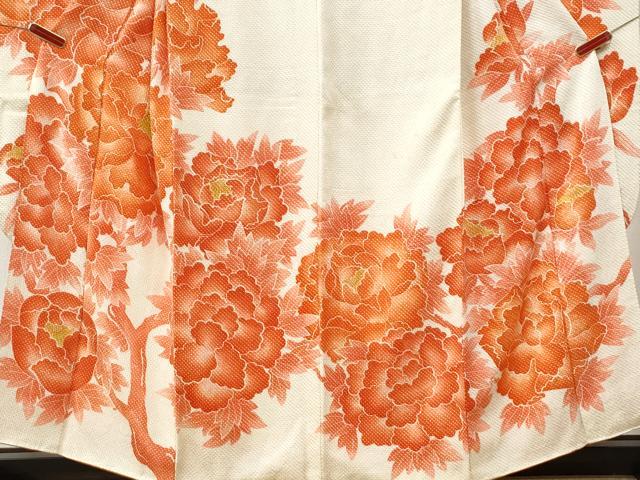 平和屋着物●名門 藤娘きぬたや・総絞り 振袖 牡丹 正絹 逸品 CABM3664yc