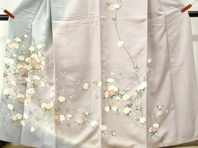 平和屋着物●訪問着 友禅 枝牡丹 暈し染め 金彩 正絹 逸品 CABM3665yc