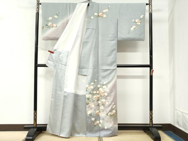 平和屋着物●訪問着 友禅 枝牡丹 暈し染め 金彩 正絹 逸品 CABM3665yc