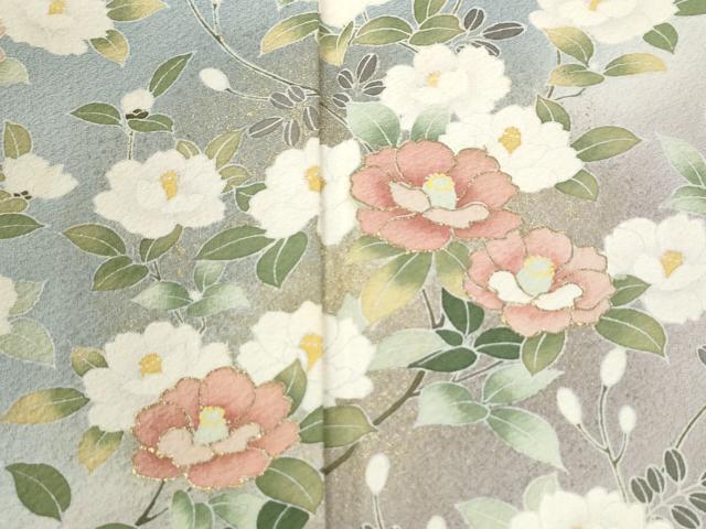 平和屋着物●訪問着 友禅 枝牡丹 暈し染め 金彩 正絹 逸品 CABM3665yc