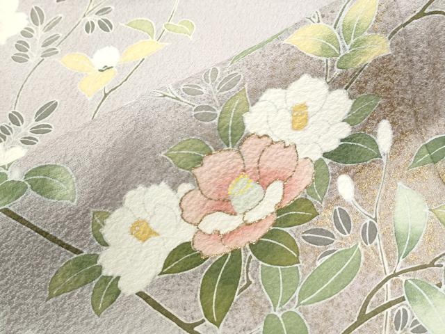 平和屋着物●訪問着 友禅 枝牡丹 暈し染め 金彩 正絹 逸品 CABM3665yc