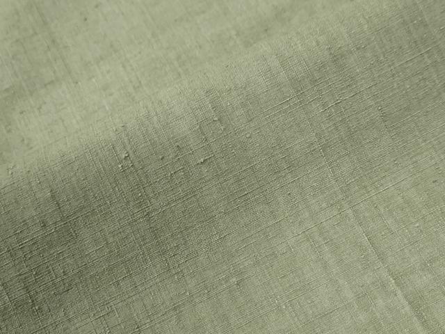 平和屋着物●本場結城紬 重要無形文化財 色無地 山葵色 正絹 逸品 CABM3679yc