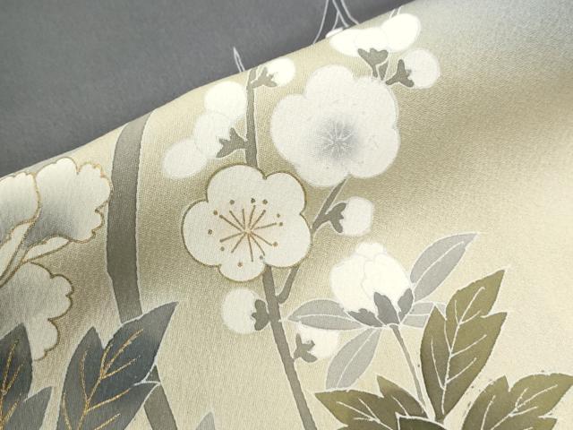 平和屋着物●訪問着 流水牡丹花文 暈し染め 金彩 正絹 逸品 CABM3687yc