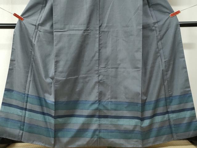平和屋着物●訪問着 本場染大島紬 横段吉祥文 正絹 逸品 CABM3689yc