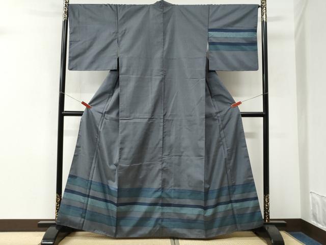 平和屋着物●訪問着 本場染大島紬 横段吉祥文 正絹 逸品 CABM3689yc