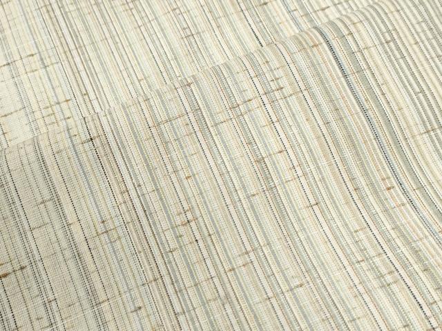 平和屋着物●上質な紬 古代糸織 縞 反端付き 正絹 逸品 CABM3696yc