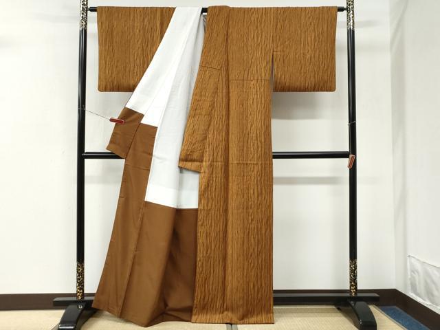平和屋着物●上質な小紋 柳絞 証紙付き 正絹 逸品 CABM3701yc