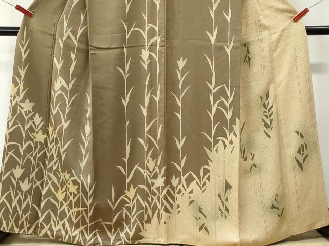 平和屋着物●訪問着 草花シルエット 正絹 逸品 CABM3705yc