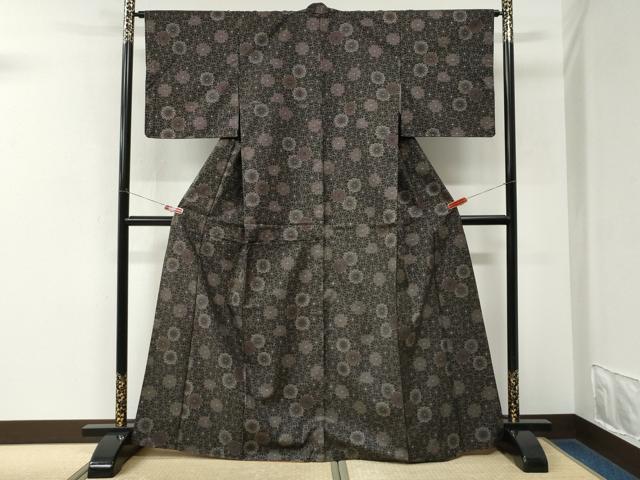 平和屋着物●本場大島紬 7マルキ 菊尽くし 正絹 逸品 CABM3710yc