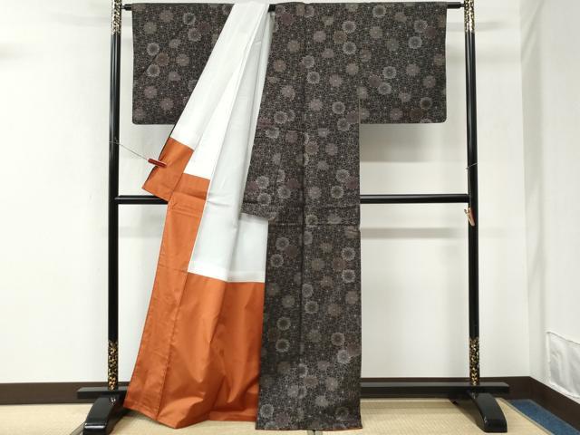 平和屋着物●本場大島紬 7マルキ 菊尽くし 正絹 逸品 CABM3710yc
