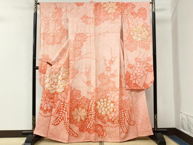 平和屋着物●豪華振袖 総絞り 駒刺繍 牡丹花車文 やまと誂製 正絹 逸品 CABM3714yc