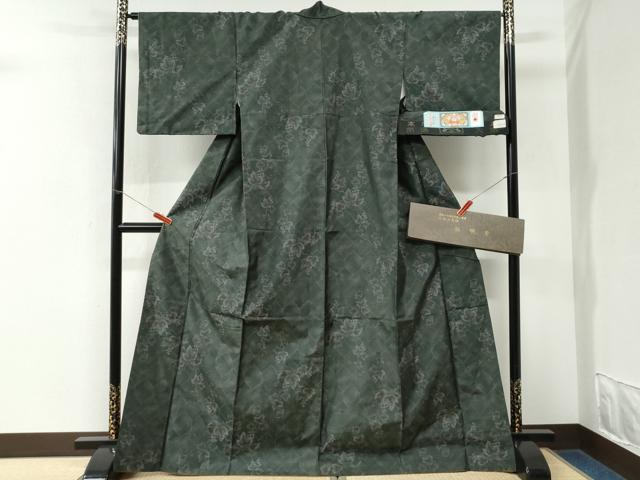 平和屋着物●本場大島紬 葡萄蔦の葉文 大山謹製 さが美扱い 証紙・証明書付き 正絹 逸品 CABM3726yc