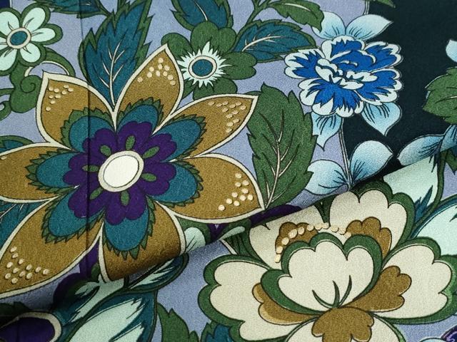 平和屋着物●世界的ファッションデザイナー 山本寛斎 kansaiブランド 振袖 刺繍 草花文 金彩 正絹 逸品 CABM3733yc