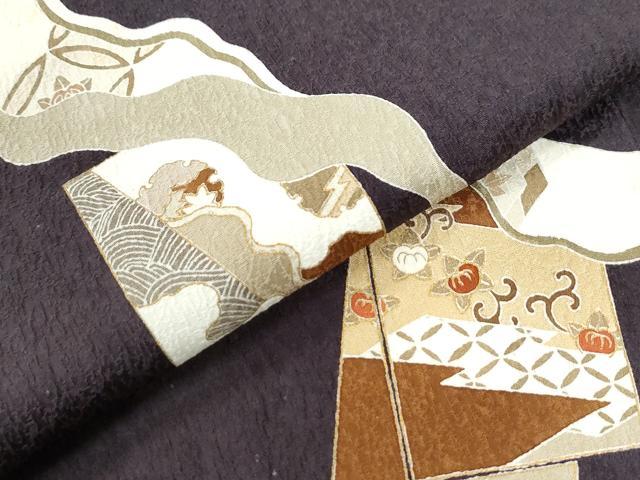 平和屋着物●訪問着 駒刺繍 道長色紙重ね花唐草文 金彩 正絹 逸品 未使用 CABM3738yc
