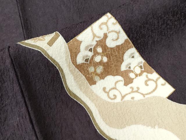 平和屋着物●訪問着 駒刺繍 道長色紙重ね花唐草文 金彩 正絹 逸品 未使用 CABM3738yc