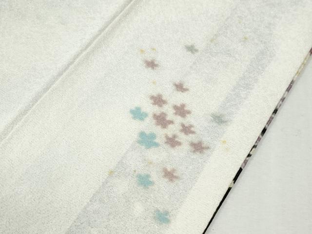 平和屋着物●中国三大刺繍 相良刺繍 訪問着 朧染め 重ね絞り 舞花文 暈し染め 銀通し地 正絹 逸品 CABM3753yc