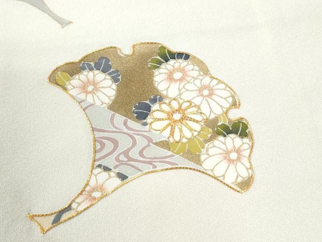 平和屋着物●訪問着 駒刺繍 鬘帯吉祥花蝶唐草文 金彩 正絹 逸品 CABM3763yc