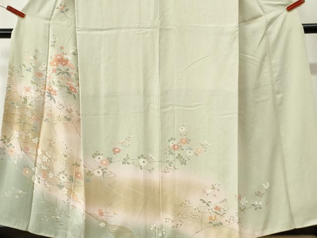 平和屋着物●訪問着 友禅 立波枝花文 暈し染め 正絹 逸品 CABM3765yc
