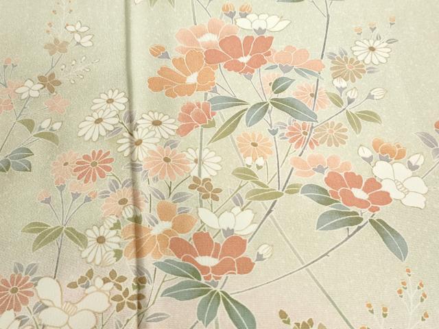 平和屋着物●訪問着 友禅 立波枝花文 暈し染め 正絹 逸品 CABM3765yc