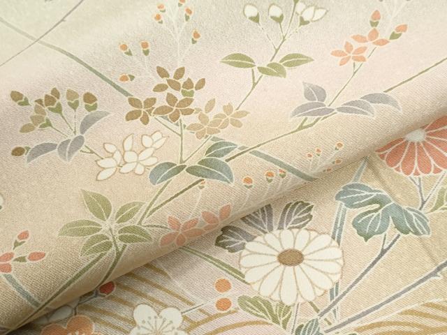 平和屋着物●訪問着 友禅 立波枝花文 暈し染め 正絹 逸品 CABM3765yc