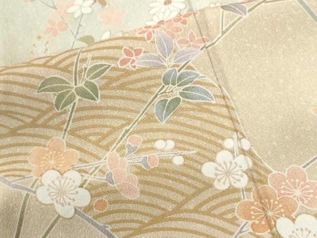 平和屋着物●訪問着 友禅 立波枝花文 暈し染め 正絹 逸品 CABM3765yc