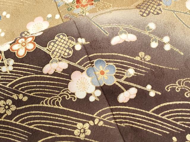 平和屋着物●訪問着 駒刺繍 文箱浜松花文 暈し染め 金彩 正絹 逸品 CABM3773yc