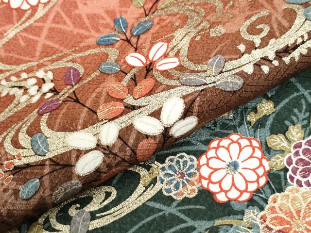平和屋着物●訪問着 流水花蝶文 暈し染め 金彩 正絹 逸品 CABM3787yc