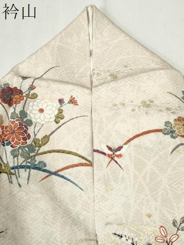 平和屋着物●訪問着 流水花蝶文 暈し染め 金彩 正絹 逸品 CABM3787yc