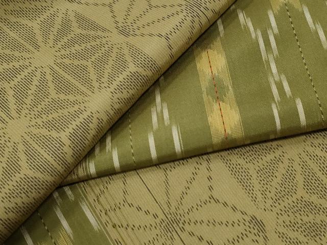 平和屋着物●上質な紬 吉祥麻の葉間道 正絹 逸品 CABM3798yc