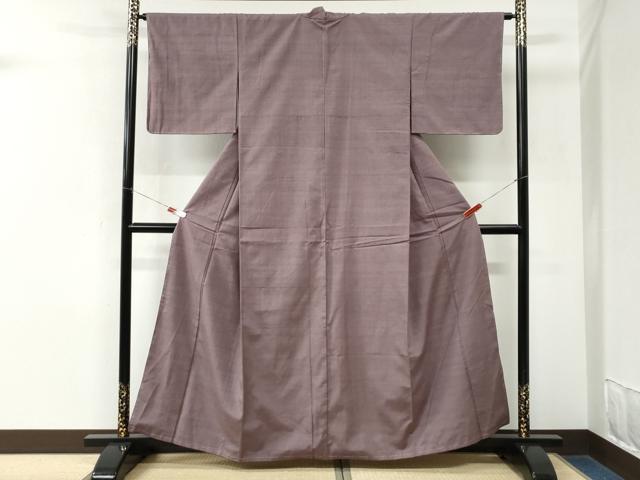 平和屋着物●結城紬 色無地 浅紫色 正絹 逸品 未使用 CABM3801yc